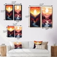 thumbnail image 4 of Designart "Peaceful Sunset Mountain Forest Daydreams I" Landscape Mountains Framed Wall Art Set Of 2 - Traditional Yellow Framed Wall Art Set Of 2, 4 of 6