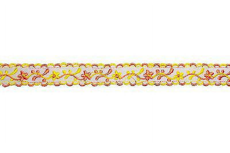 Lily 5/8" Yellow Orange Blue Embroidered Cotton Lace Trim Scalloped Edge By Yard
