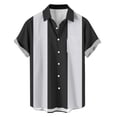 thumbnail image 4 of TKKCS Mens Cuban Collar Button Down Shirts- Short Sleeve Regular Fit Casual Beach Vacation Shirts Black Size L, 4 of 5