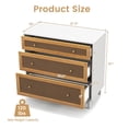 thumbnail image 2 of Vicamelia 3-Drawer Rattan Drawers Chest, Modern Closet Dresser Storage Cabinet for Living Room Bedroom, White&Brown, 2 of 8