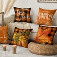 thumbnail image 4 of Sm:)e Set of 4 Fall Pillow Covers 18x18 Inch - Autumn Decorative Throw Pillowcases with Maple Leaf and Pumpkin, 4 of 8