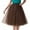 Coffee, variant on YMNXA Womens Skirt High Waisted Solid Color Knee Length Pleated Mesh Stylish Comfortable Tutu Skirt For Party Beige One Size