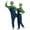 Luigi - Adults, variant on HTQWLP Super Brothers Costume, Halloween Family Matching Costumes, Super Bro Fancy Dress Outfits with Gloves, Hat & Mustache Accessories, Halloween Party Dress up Clothes for Kids, Red/S