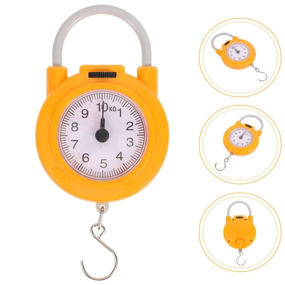 Niceauty 1Set Fish Weighing Scale Hanging Hook Scale Plastic Yellow for Everyday Household