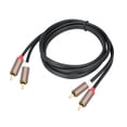 thumbnail image 3 of Cable de audio de 2 RCA macho a 2 RCA macho, estable, compacto, multiusos, resistente, cable auxiliar para altavoces y mezcladores domésticos. 200 centímetros, 3 of 10