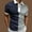 Navy, variant on Uooqdmx Polo Shirts for Men Mens Dress Shirts Male Casual Splicing Print Zipper Turn Down Collar Blouse Short Sleeve Tops Shirt Casual Shirts for Men Navy 3XL