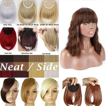 S Noilite 8 Bangs Clip In Hair Extensions Front Neat Bang Fringe
