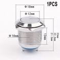 thumbnail image 7 of 12V 16Mm Waterproof Car Vehicle Metal Momentary Push Button On/Off Horn Switch Self-Resetting 3-220V Easy To Install Shockproof Flat Head, 7 of 7