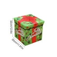 thumbnail image 3 of Christmas Storage Ottoman for Gifts & Toys – Foldable Non-Woven Fabric Storage Box with Lid – Decorative Holiday Stool for Kids, Living Room & Tree Display (Green), 3 of 6