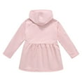 thumbnail image 4 of Gelikeya Kids Trench Coat Hooded Long Sleeve Jacket Notched Collar/Lapel Collar with Pocket Boys Girls Winter Clothing (Z01 Light Pink & 9-10 Years), 4 of 8