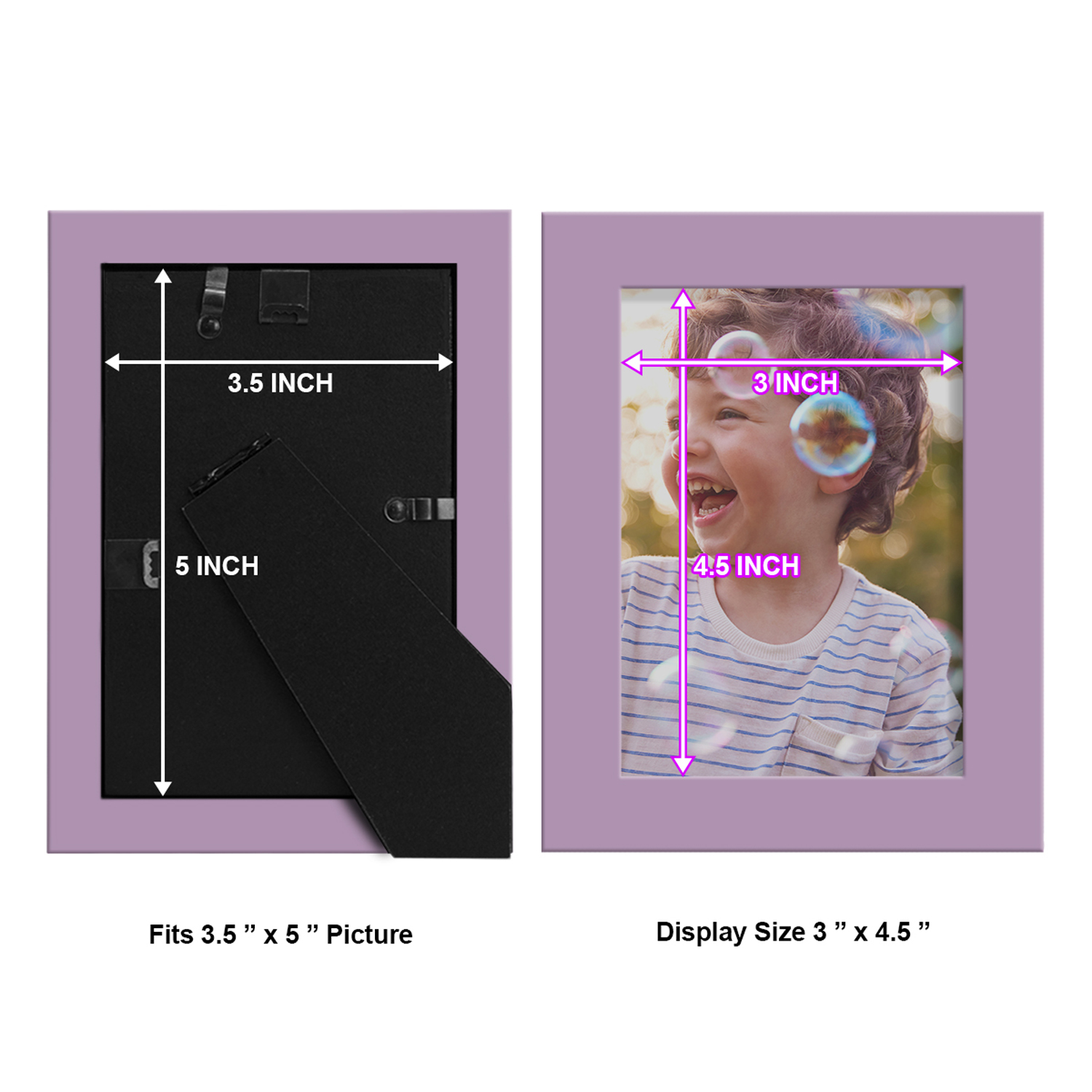 Modern 3.5 in. x 5 in. Violet Picture Frame (Set of 2)