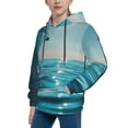 thumbnail image 2 of Lsque Turquoise Ocean Reflection Patten Youth Hoodie Sweatshirt Pullover with Kangaroo Pocket Boys and Girls Hoodie Warm Hoodie for Kids-Small, 2 of 6