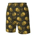 thumbnail image 6 of Uemuo Cute Cartoon Bees Pattern Men's Swim Trunks Hawaiian Beach Bathing Suit Swimsuits Beach Quick-Dry Shorts with Pockets-Large, 6 of 9