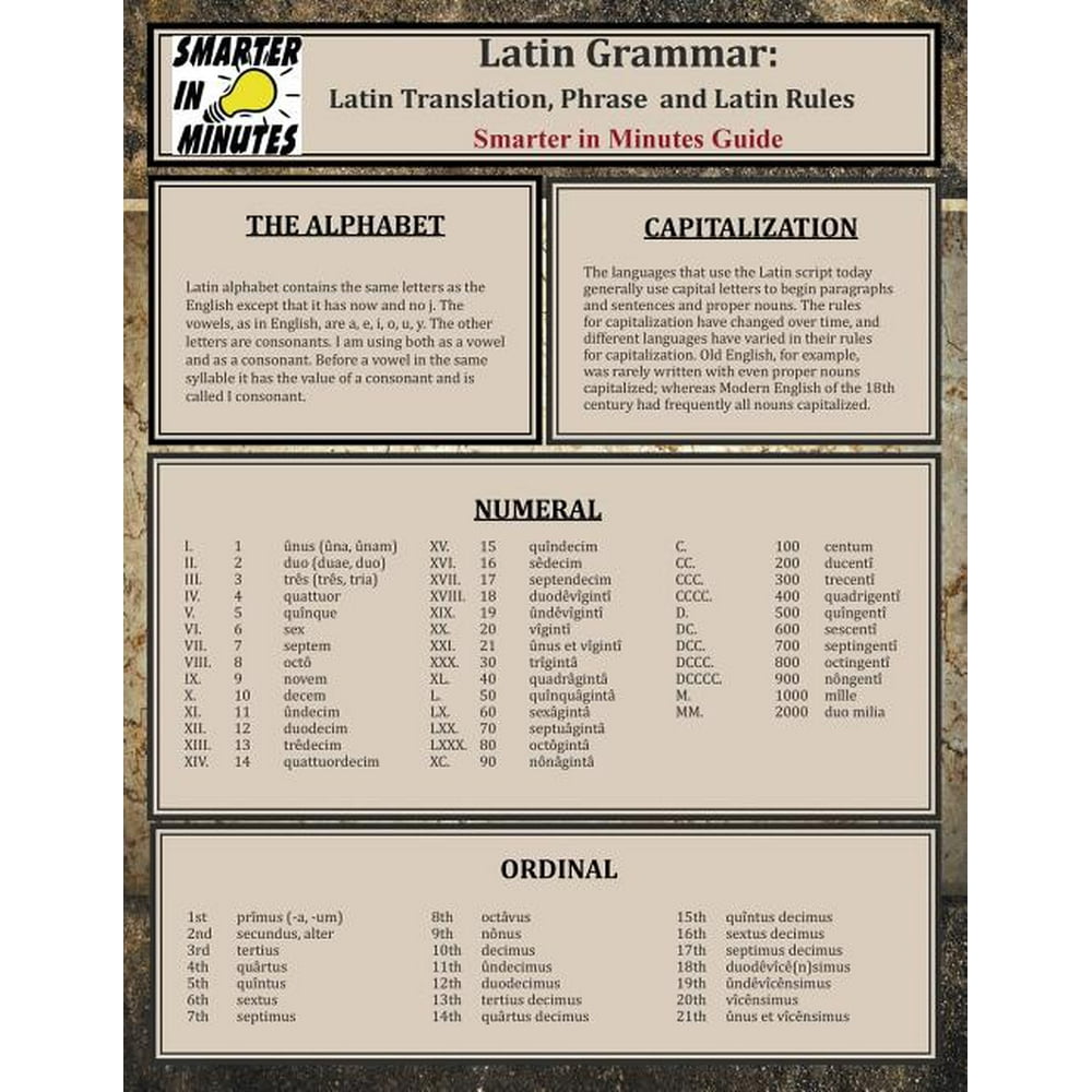 Latin Grammar Latin Translation, Phrase, and Latin Rules Guide
