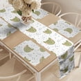 thumbnail image 2 of Ambesonne Animal Table Runner & Placemats, Smiling Frog Funny, Placemat 4 pcs + Runner 16"x90", Olive Green White, 2 of 2