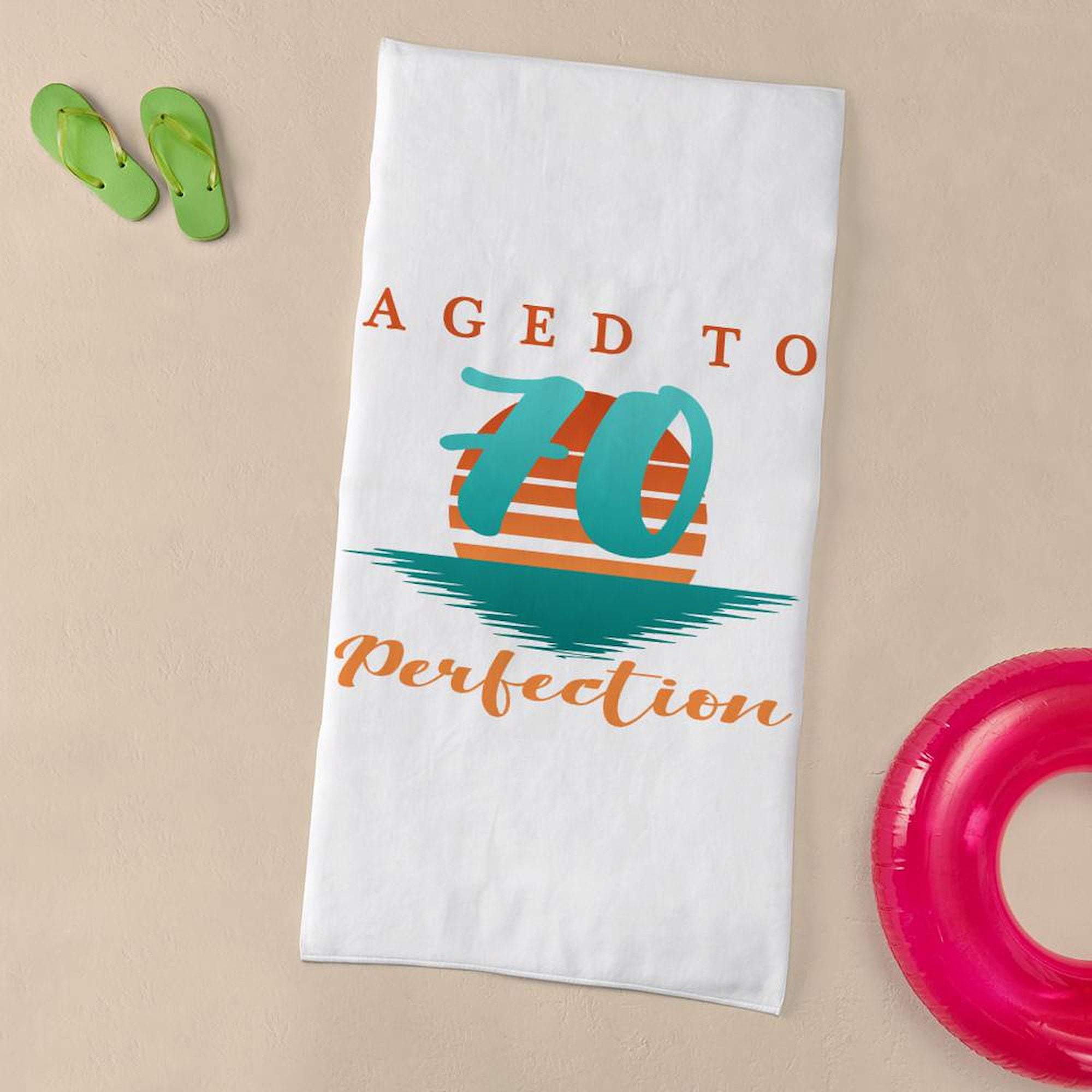 CafePress - 70Th Birthday Retro - Large Beach Towel, Soft 30"x60" Towel with Unique Design