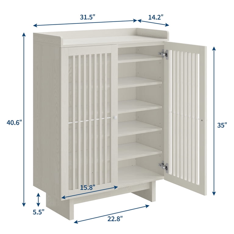 Set of 2 Wooden Shoe Storage Cabinets, 31.5