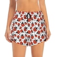 thumbnail image 2 of Picia Red Ladybugs Pattern Women's 2 in 1 Athletic Running Shorts High Waisted Workout Casual Gym Sweat Shorts with Comfy Liner Zipper Pockets-Large, 2 of 9