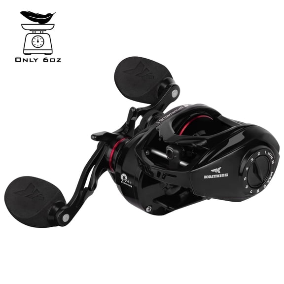 KastKing Spartacus II Right Baitcasting Fishing Reel 17.6 LB Carbon Fiber Drag 7.2:1 Gear Ratio -Black