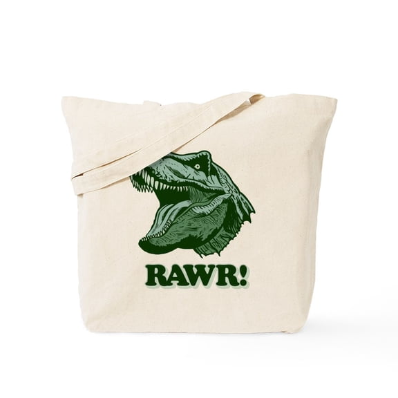 CafePress - T Rex RAWR Tote Bag - Unisex Canvas Tote Bag, Beige, 1-Piece