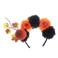 thumbnail image 1 of KAKOWELY Diadema de calavera con flores: Diadema de calavera con flores y calabaza para Halloween para mujer - Tocado floral vintage para fiestas, ideal para cosplay y disfraces., 1 of 4