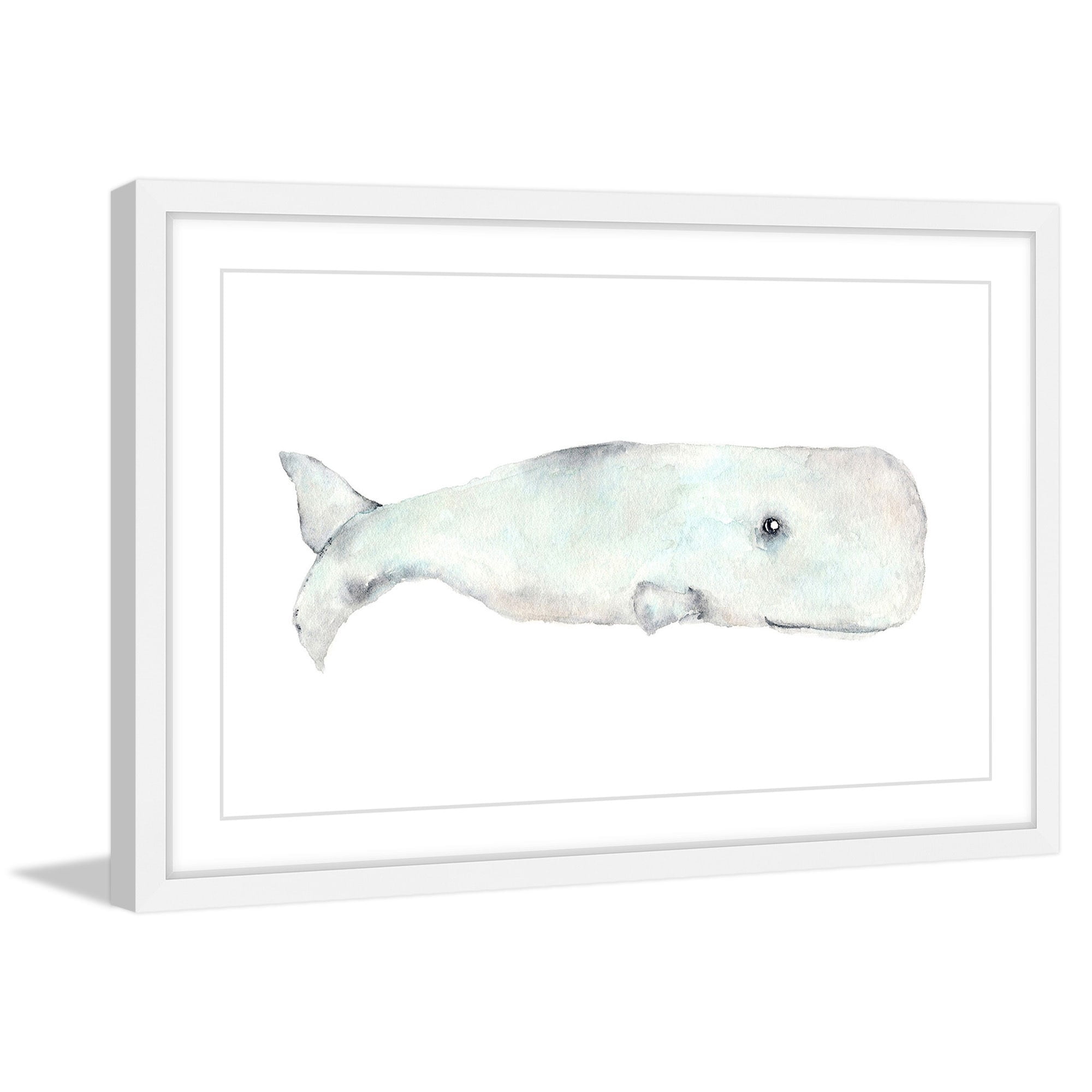 Marmont Hill "Happy Whale" by Thimble Sparrow Framed Painting Print