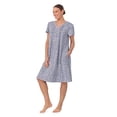thumbnail image 4 of Aria Women’s Short Sleeve Split Neck Sweater Knit Nightgown, Sizes XS-5X, 4 of 7