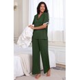 thumbnail image 4 of MINTREUS Women's Pajama Set Short Sleeve Sleepwear Set Soft Two Piece Matching Set with Pockets, 4 of 5