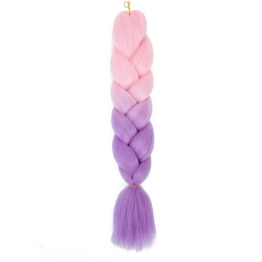 XmhyTop 3-Pack 100g Each 24-Inch Premium Heat-Resistant Synthetic Braiding Hair, Ideal for Twist & Crochet Braids, Women's Hair Extensions ，Pink to Purple
