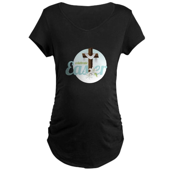 CafePress - Celebrate Easter Maternity T Shirt - Maternity Dark T-Shirt