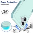 thumbnail image 5 of Shockproof Two-Layer Protection Phone Case For iPhone 16 15 11 12 13 14 Pro Max X S XR Luxury Contrasting Armour Anti-Drop Cover Mint Green For iPhone XR, 5 of 5