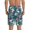 thumbnail image 3 of Kdxio Lilies Flowers Print Mens Sleep Shorts Bottoms Soft Comfy Pajama Wear Pants with Drawstring Pockets, 3 of 7