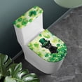 thumbnail image 3 of HELLHERO Toilet Seat Lid Cover, Easy to Install Polyester Toilet Seat Lid Cover Set, St. Patrick's Cat Clover, 3 of 6