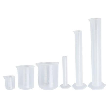 

3 PCS/Set Graduated Measuring Cups with 3 PCS/Set Graduated Cylinder Beakers Science Measuring Test Tube Flasks