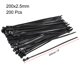 thumbnail image 2 of Ataduras de cable negras de 200 mm x 3.6 mm, ataduras de nylon autolock, paquete de 200, 2 of 4