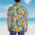 thumbnail image 6 of Daiia Ocean Wave Sunflower Hawaiian Shirt for Men Gentle Cotton Regular Short Sleeve Casual-Medium, 6 of 9