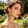 thumbnail image 4 of Boho Dreamcatcher Dangle Earrings, Vintage Western Indian Style Design, Exquisite Tassel Jewelry For Women Daily Outfit Matching Party Dress Up And Fashion Decoration., 4 of 6