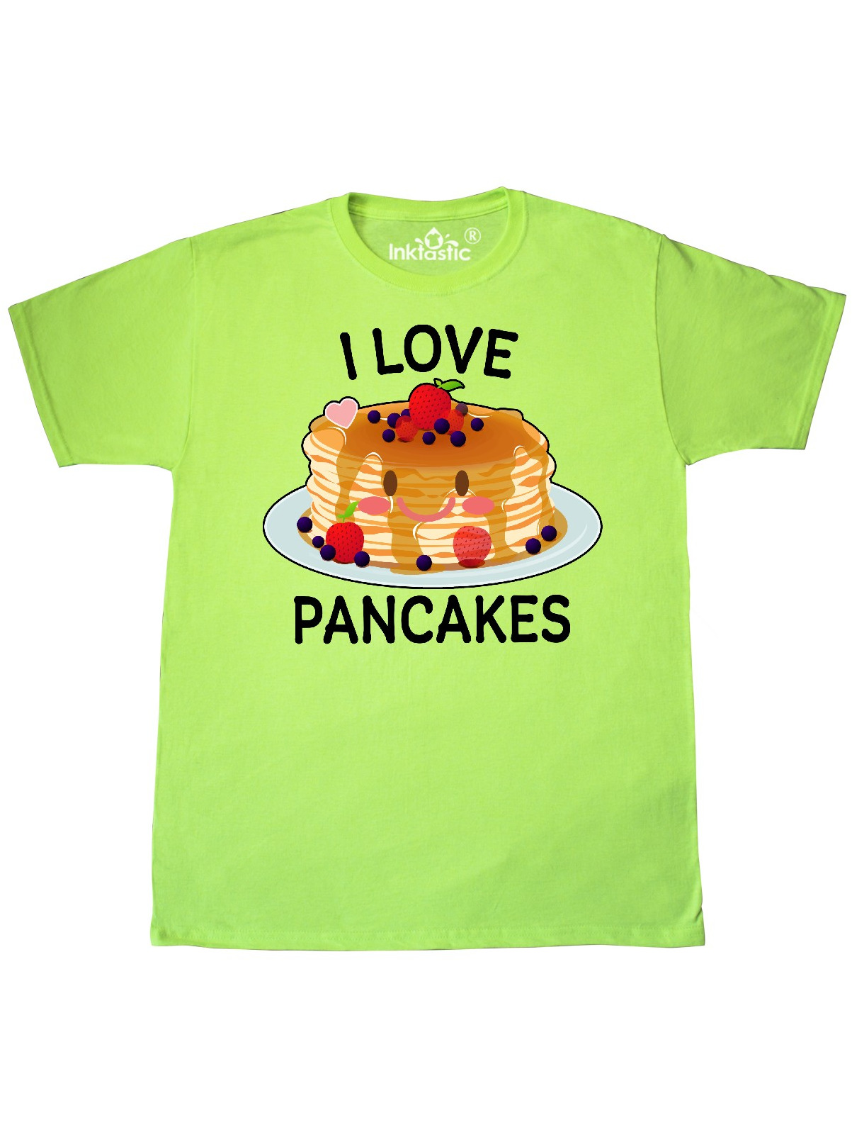 INKtastic I Love Pancakes with Cute Stack of Pancakes TShirt
