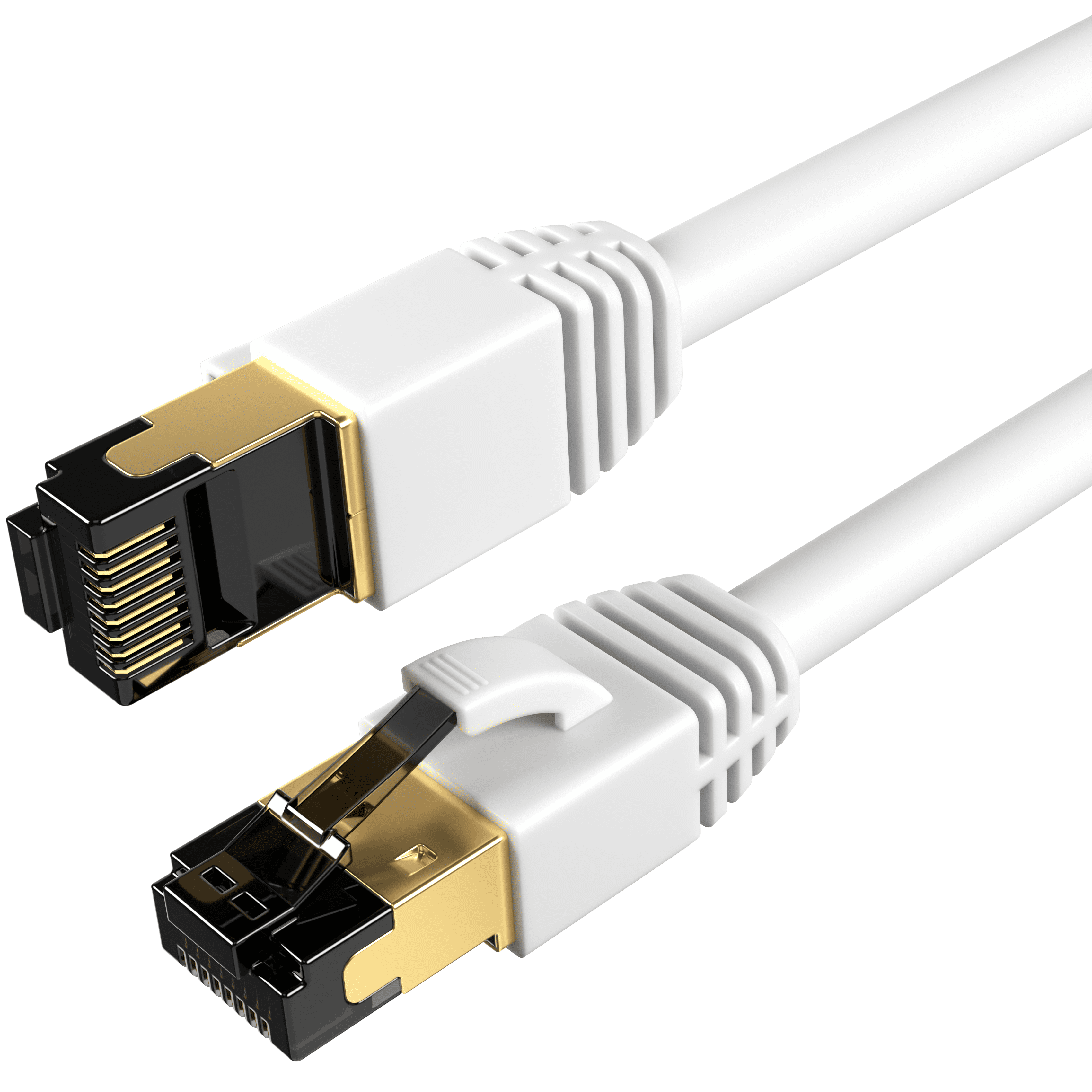 Cat8 5-Pack of 7FT Network Ethernet Patch Cable, 2000Mhz Internet Wire, For Router, Modem, PC, Laptop, TVs, Printer Cord, Consoles for Home and Office, White, Cables Direct Online