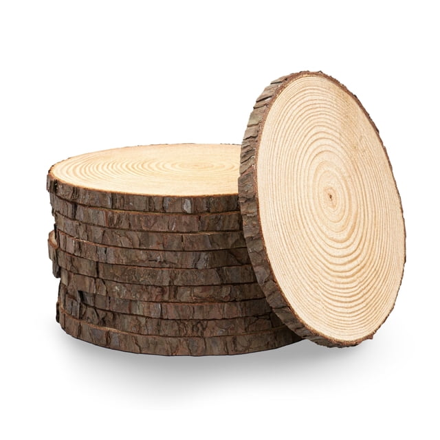 Juego de láminas para madera Rustic Wood Slices Inc., tamaño mediano (9-11), 10 unidades
