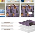 thumbnail image 4 of Yayeee Foldable Storage Basket for Shelves with Handles Waterproof Cloth Bins, Purple Halloween Black Cat, 4 of 7