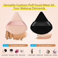 thumbnail image 3 of 6 Pcs Powder Puff Face Makeup Puffs,Triangle Wedge Shape Soft Velour Powders Puffs for Loose Mineral Powder Body Powder Cosmetic Foundation Wet Dry Beauty Makeup Tool(Black + Nude), 3 of 5
