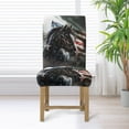 thumbnail image 3 of COEQINE Parsons Chair Slipcovers Set of 2, Stretch Removable Dining Chair Covers Machine Washable, Polyester Spandex Universal Fit Chair Protector for Dining Chairs, Horse American Flag, 3 of 7