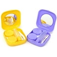 thumbnail image 1 of 2PCS Voyage Portable Kit de Cas de Lentilles de Contact Mini Boîte de Lentilles de Contact avec Miroir (Violet + Jaune), 1 of 6