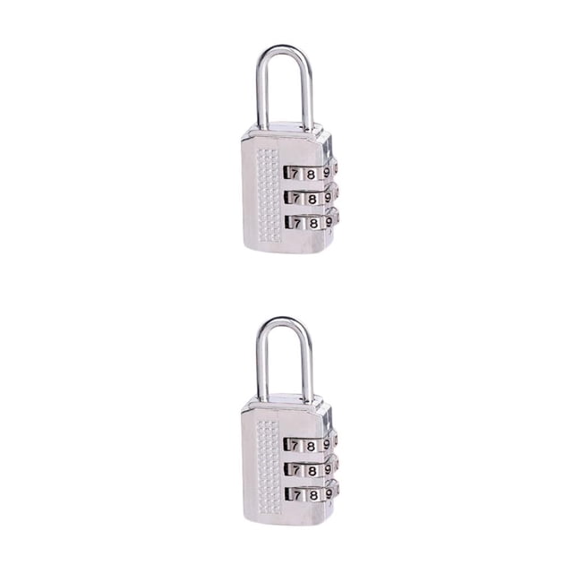 Transemion Mini 3 Digit Combination Password Lock Alloy Cabinet Travel Luggage for EDC Padlock white 2Set