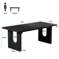 thumbnail image 2 of Barara King Home Office Desk, Computer Desk,71" Executive Desk, Modern Computer Desk with Wood Double Pedestal Base,Black, 2 of 4