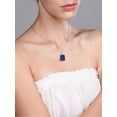 thumbnail image 5 of Gem Stone King 10K White Gold Blue Lapis Pendant Necklace for Women (6.00 Cttw, Gemstone Birthstone, Emerald Cut Cut 14x10MM, with 18 inch Chain), 5 of 5