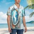 thumbnail image 5 of Balery Let's go Travel Print Men's Hawaiian Shirts Short Sleeve Beach Shirt Relaxed Fit Vacation Button Down Shirts-Large, 5 of 9