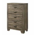 thumbnail image 5 of Contemporary 6Pc Queen Size Panel Bed Dresser Mirror Nightstand Chest Set Wooden Home Bedroom Furniture Gray Finish, 5 of 7