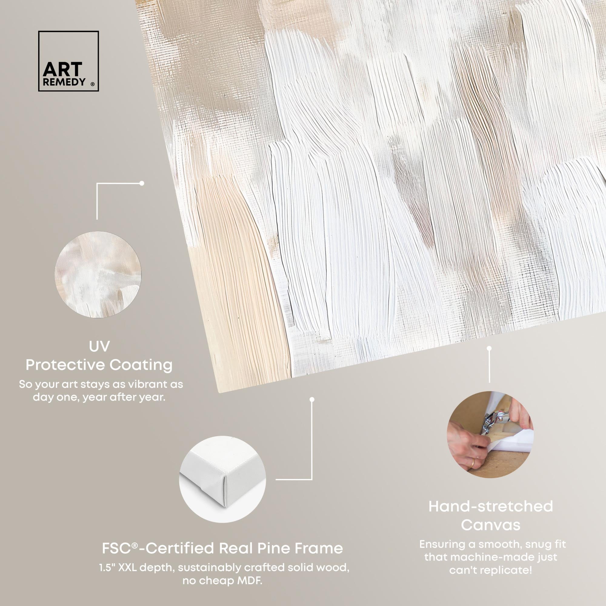 Beige and Cream II Canvas Muted Elegant Art by Art Remedy, Gallery Wrapped, 36 x 45
